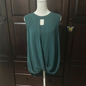 41 Hawthorn Green Asymmetrical Sleeveless Blouse